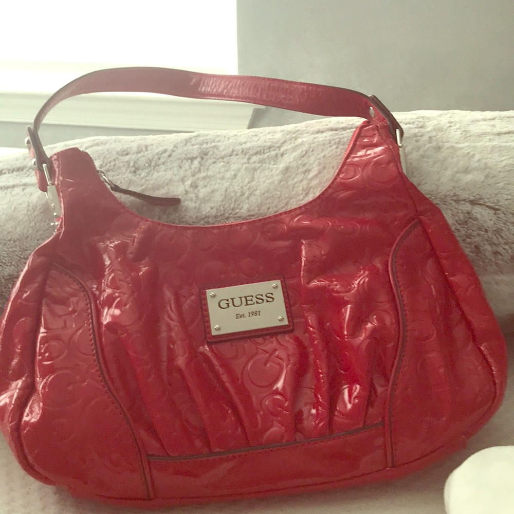 Guess red leather bag